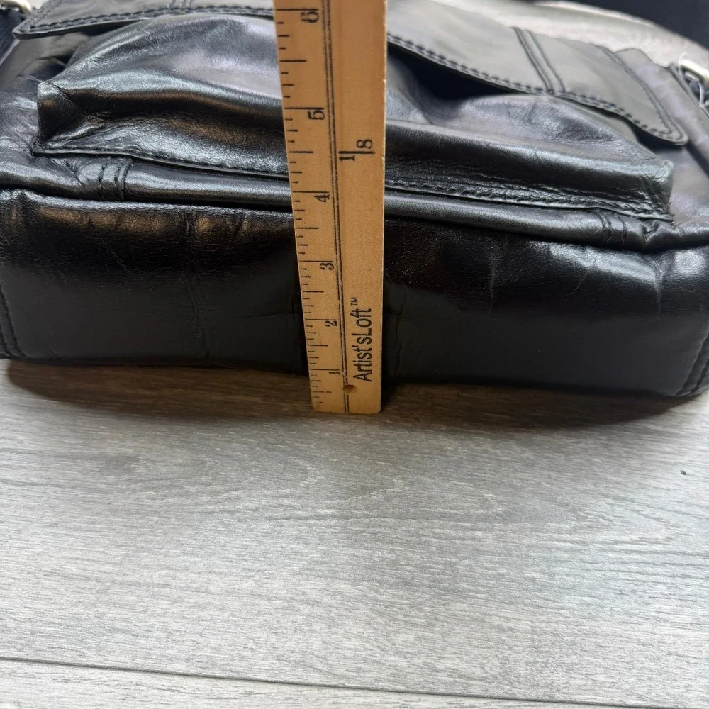 Fossil Grant Commuter Messenger Bag MBG1243001 Black Leather Shoulder Crossbody
